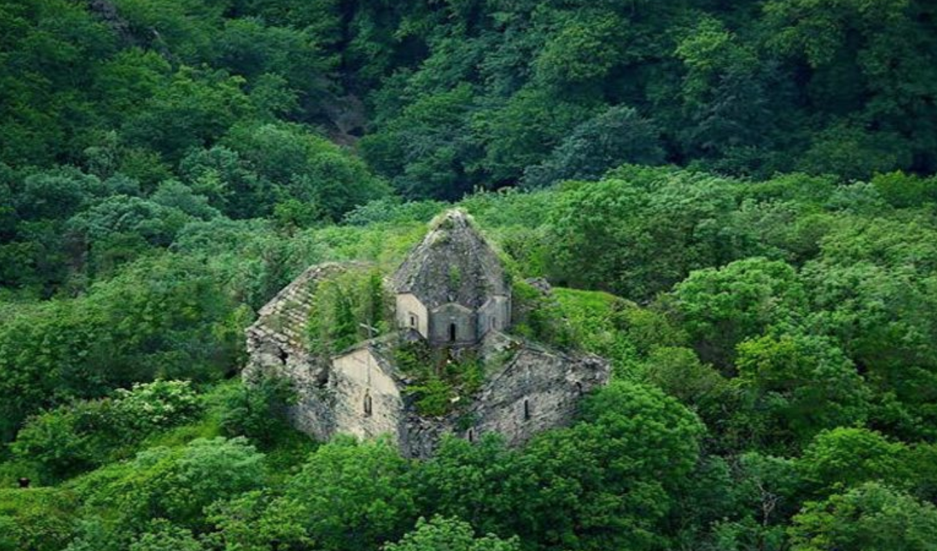 Armenian monument in the forest